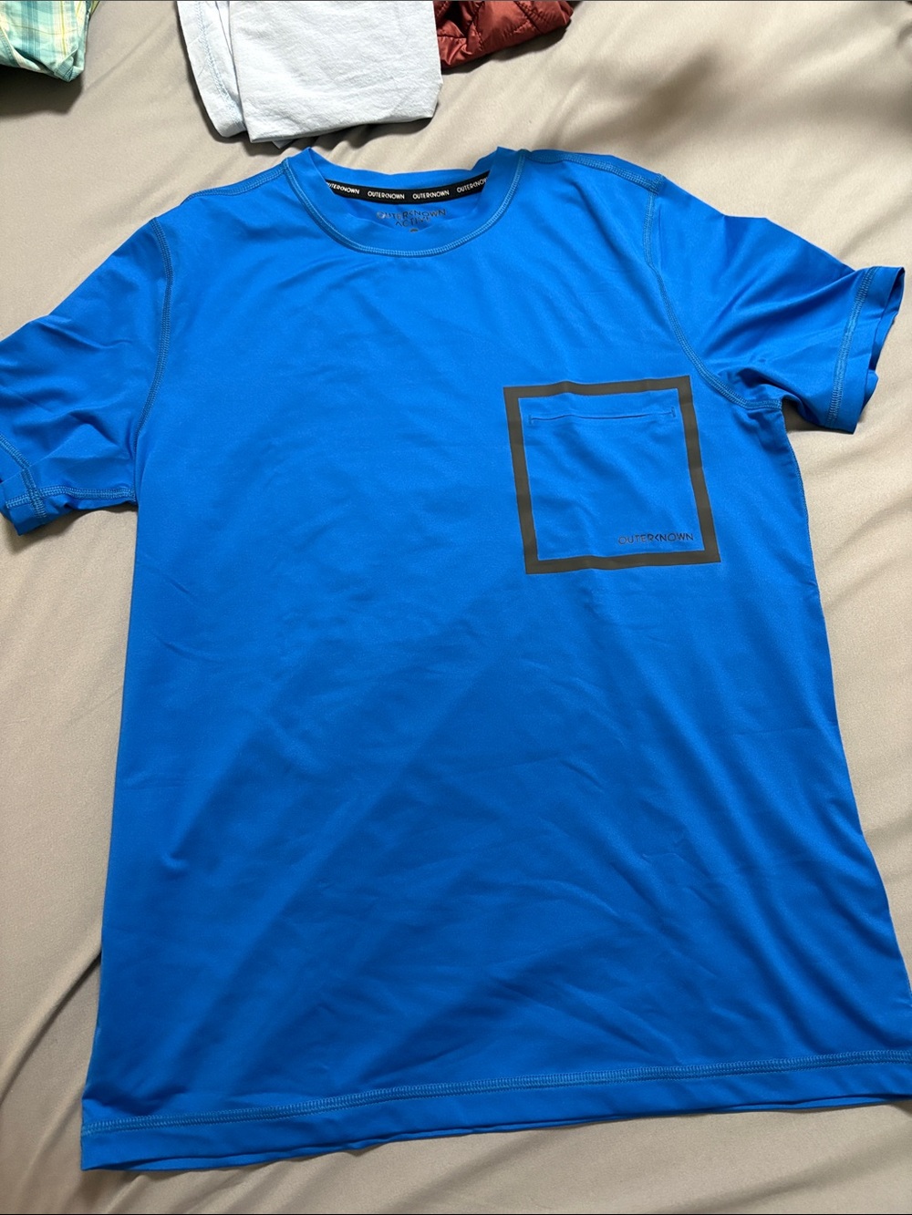 Outerknown Blue Short Sleeve Tee with Chest Pocket